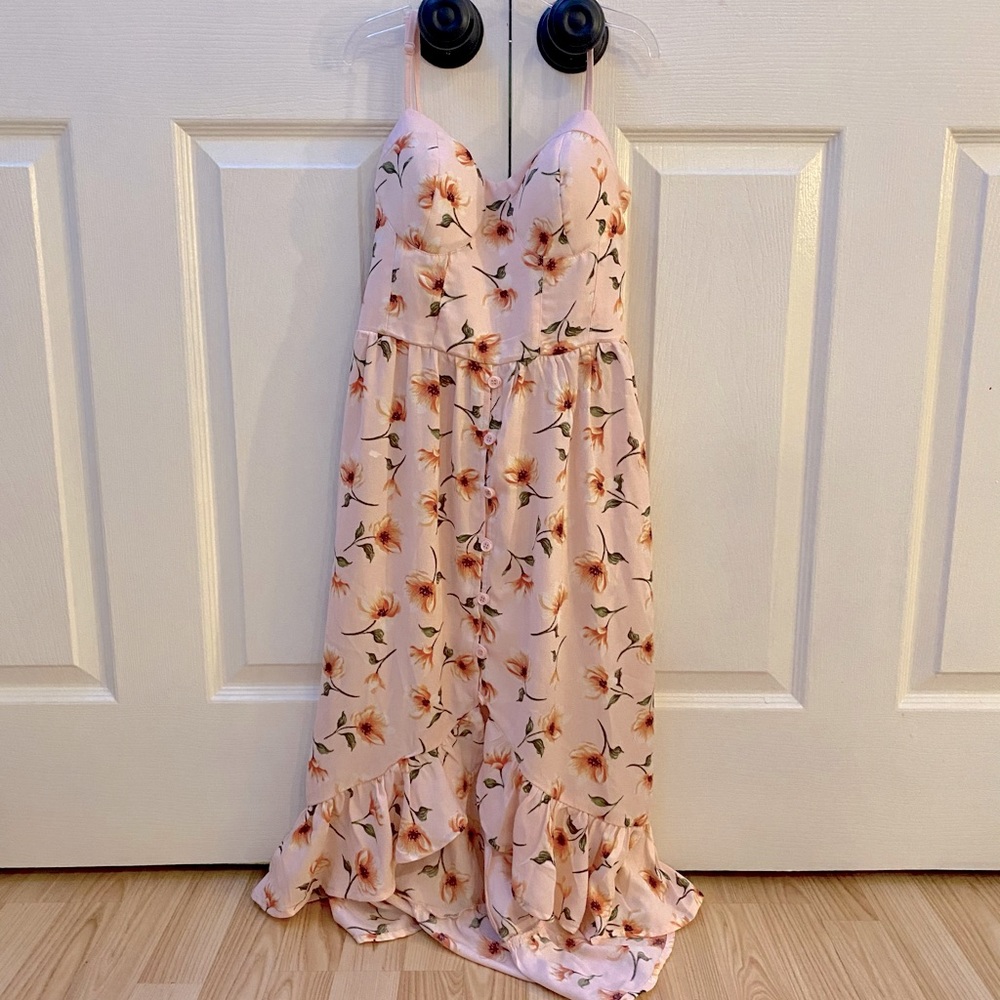 Floral Pink Beach Dress